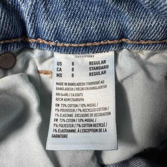 American Eagle Mom Overalls Size 8 Distressed - Picture 10 of 12